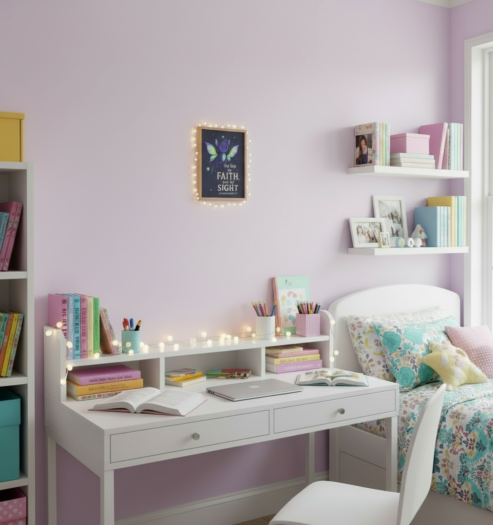 2 Corinthians 5:7 Dragon Wall Art (8x10) – Walk by Faith, Not by Sight – Inspirational Kids Decor