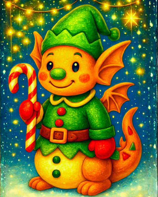 Candy Cane Dragon Digital Download