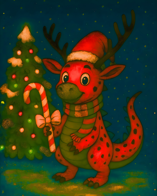 Candy Cane Reindeer Wall Art