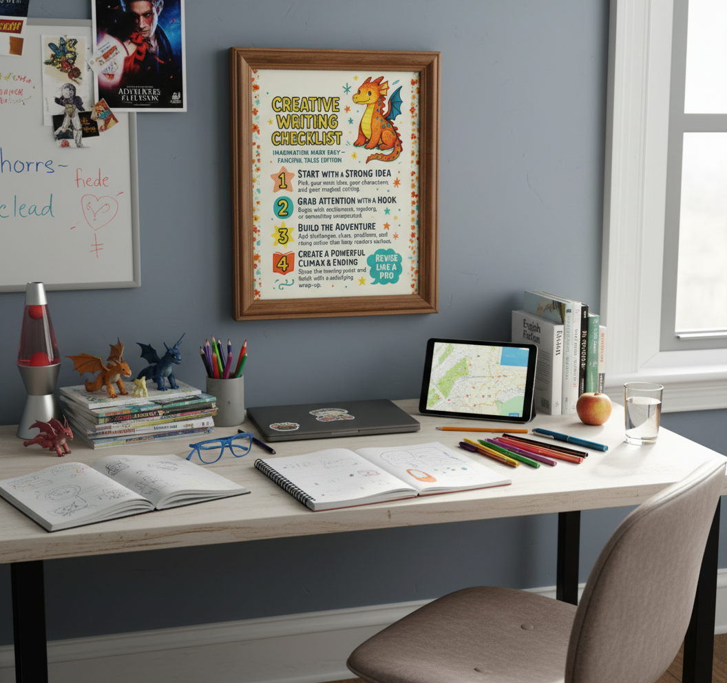 Creative Writing Checklist – Fanciful Tales Dragon Wall Art