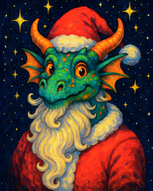 Dragon Santa Wall Art