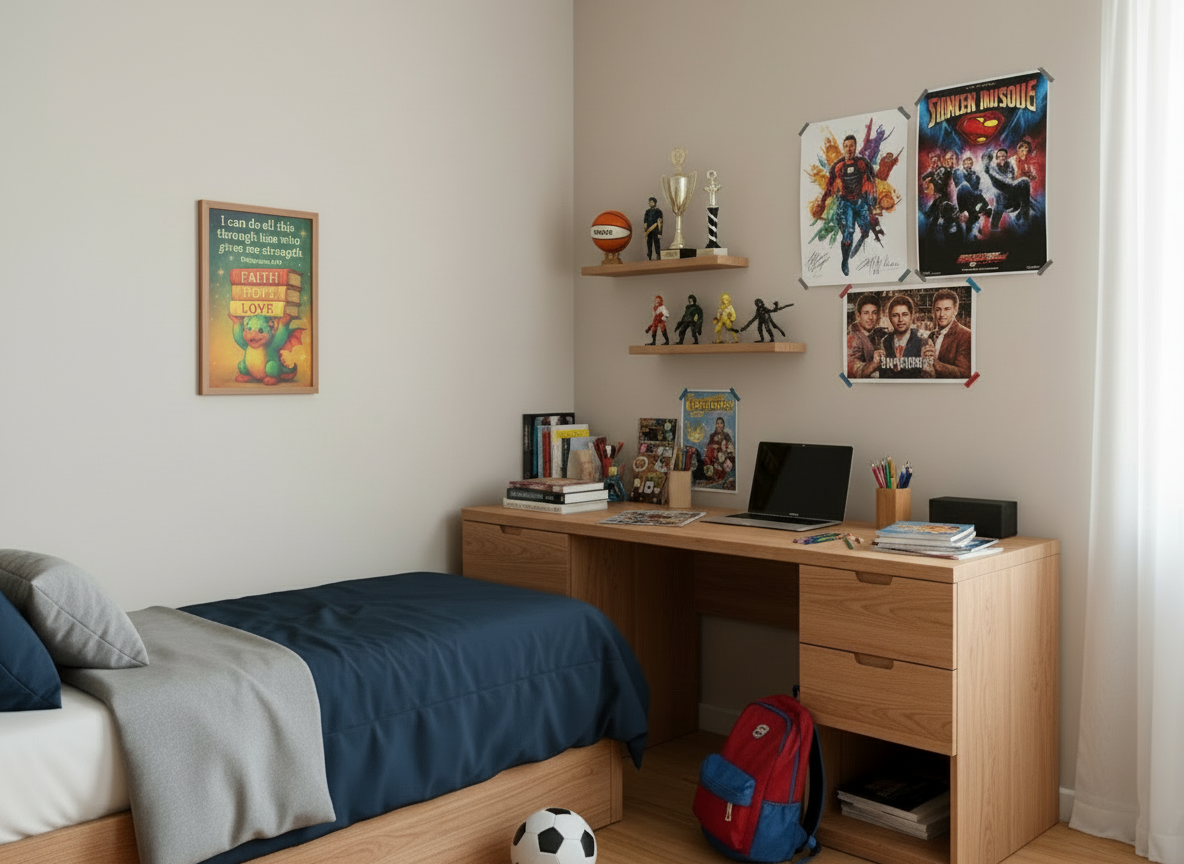 Philippians 4:13 Scripture Dragon Wall Art – Inspirational Christian Kids Decor