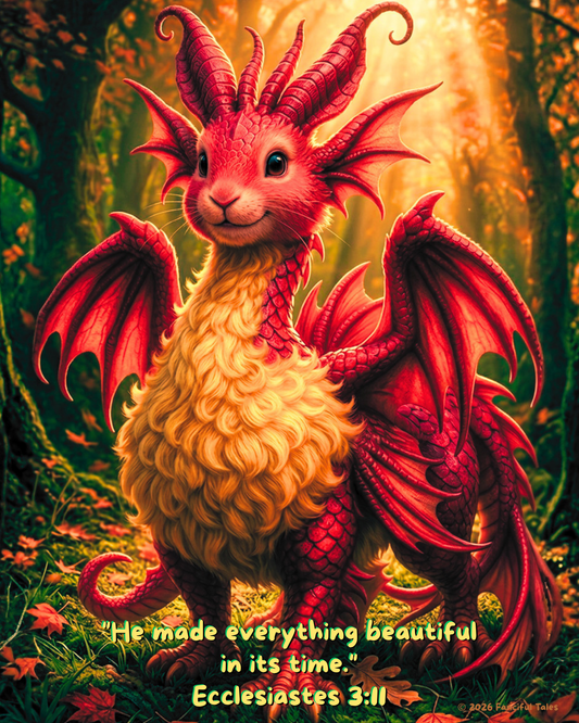 Beautiful in Its Time – Whimsical Dragon Wall Art (Ecclesiastes 3:11, 8x10 Printable)