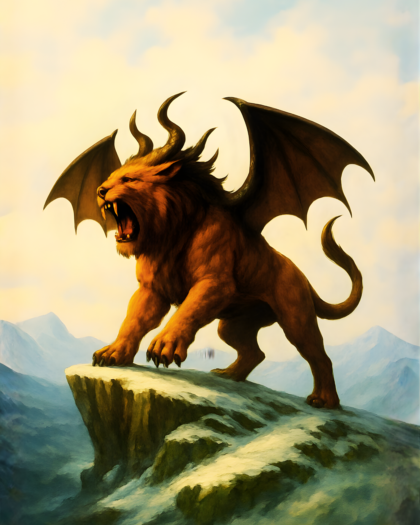 Sabertooth Dragon Wall Art – Frozen Fantasy Adventure Print