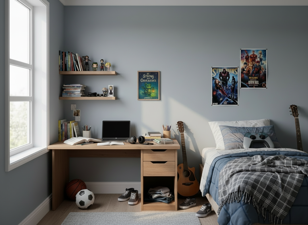 Joshua 1:9 Armored Dragon Wall Art (8x10) – Be Strong and Courageous – Christian Kids Decor