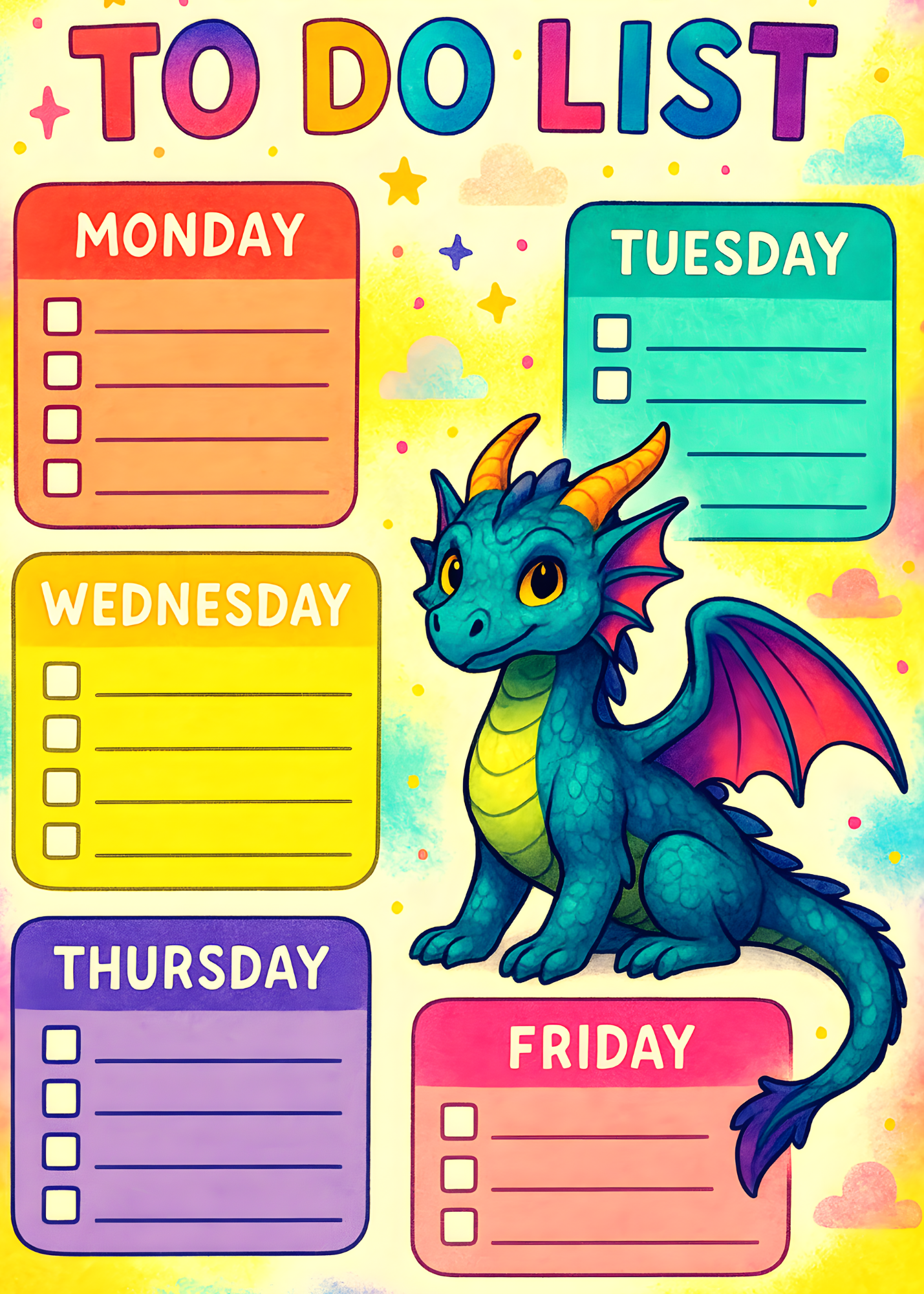 Dragon-Themed Weekly To-Do List – Fanciful Tales Printable