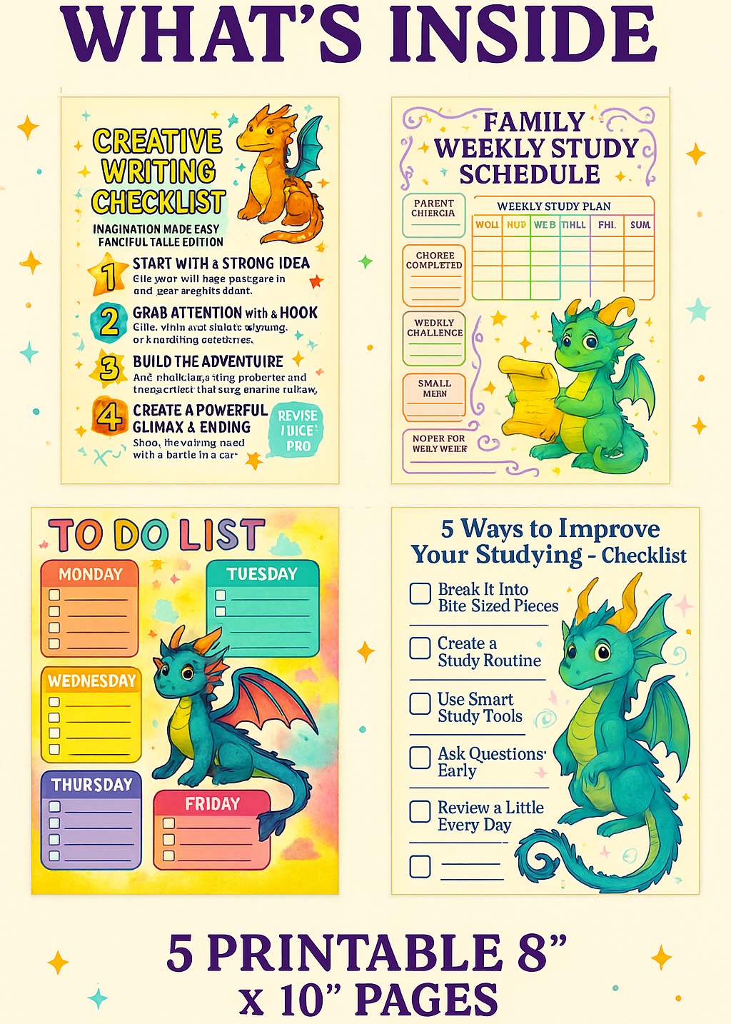 Teacher–Parent Study Success Mega Pack – 5 Printable 8x10 Resources (Fanciful Tales Edition)