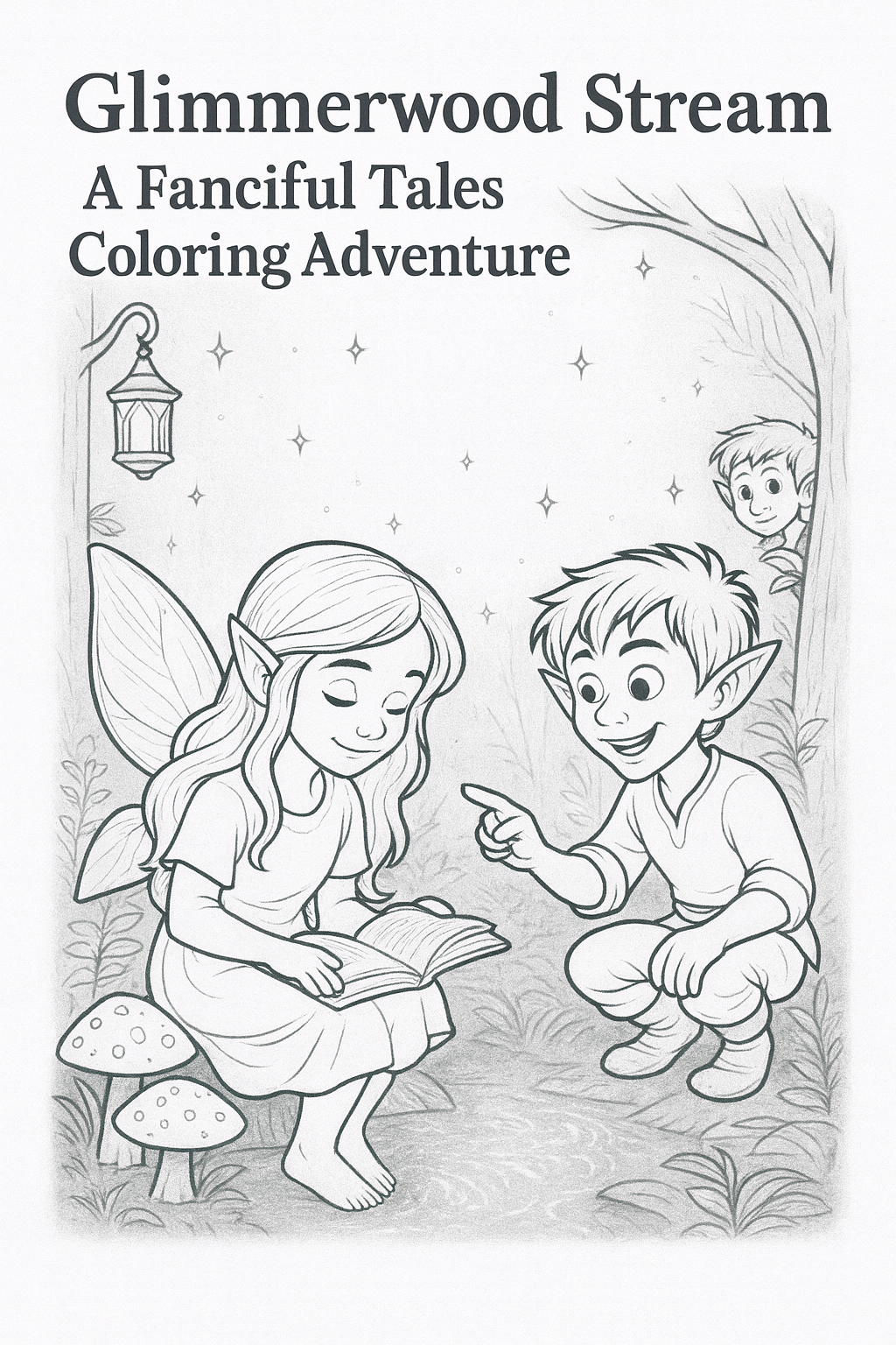Glimmerwood Stream: A Fanciful Tales Coloring Adventure (8.5x11 PDF)