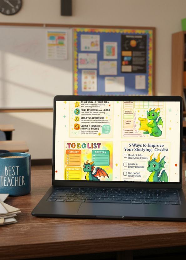 Teacher–Parent Study Success Mega Pack – 5 Printable 8x10 Resources (Fanciful Tales Edition)